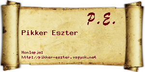 Pikker Eszter névjegykártya